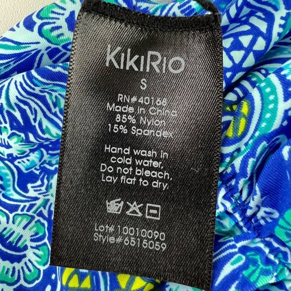 Kikirio Womens Blue Floral Cheeky Bikini Swim Bottom Reversible size Small - Picture 9 of 12